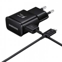 Samsung EP-TA200EBE USB-A 15W wall charger with EP-DR140ABE USB-A - USB-C cable (OOB Bulk - replacement packaging) - black