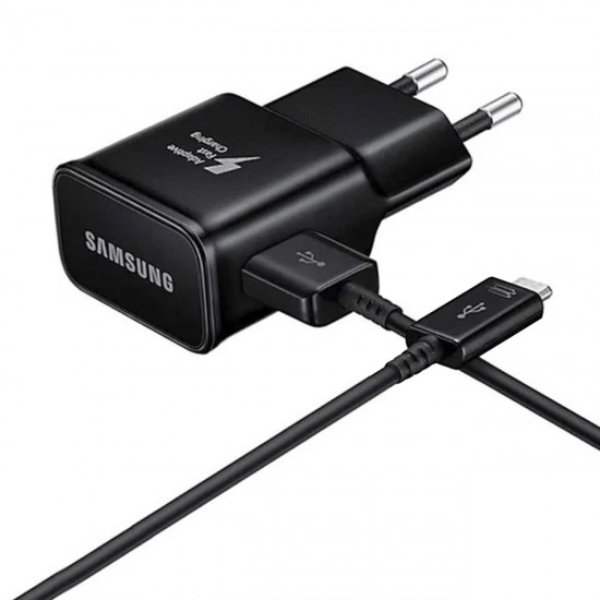 Samsung EP-TA200EBE USB-A 15W wall charger with EP-DR140ABE USB-A - USB-C cable (OOB Bulk - replacement packaging) - black