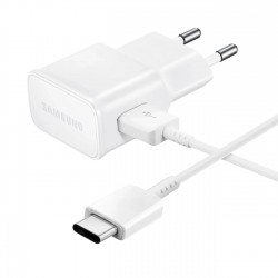 Samsung EP-TA200EWE USB-A 15W wall charger with EP-DR140AWE USB-A - USB-C cable (OOB Bulk - replacement packaging) - white