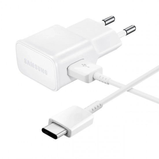 Samsung EP-TA200EWE USB-A 15W wall charger with EP-DR140AWE USB-A - USB-C cable (OOB Bulk - replacement packaging) - white