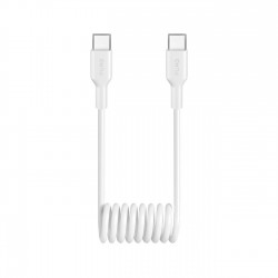 Puro 25W USB-C Spiral Cable - USB-C 1m - White