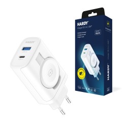 Inductive mains charger 3mk HARDY Charger PD 2in1 33W USB-C USB-A - white