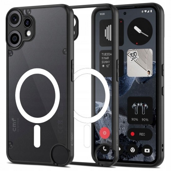 Tech-Protect MagMat MagSafe Case for Nothing CMF Phone 2 Pro - Black and Clear