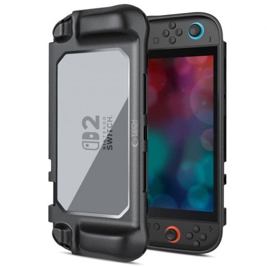 Tech-Protect MagMat Case for Nintendo Switch 2 - Black and Transparent