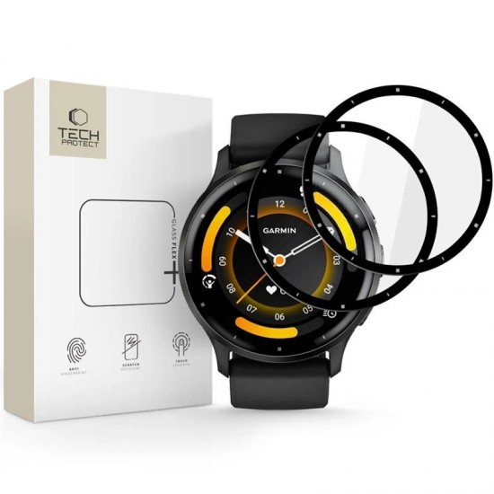 Tech-Protect Glass Flex+ 2-pack hybrid glass for Garmin Venu 3 - black