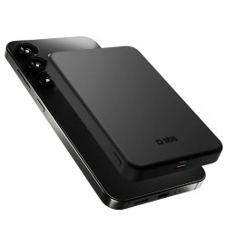 SBS Mag Power Qi2 5000 mAh Powerbank Compatible with MagSafe - Black