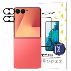 Black Wozinsky Full Camera Glass for Samsung Galaxy Z Flip 7, Set of 2