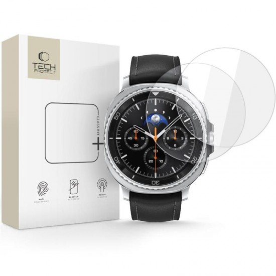 Tech-Protect Glass Fit+ 2-pack tempered glass for Samsung Galaxy Watch 8 Classic 46 mm - transparent