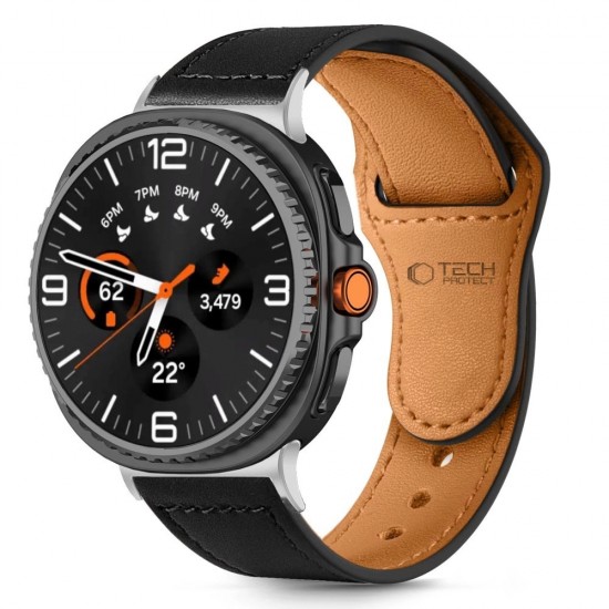 Tech-Protect Leatherfit Strap for Samsung Galaxy Watch 40/44/46 mm - Black