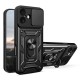 Hybrid Armor Camshield iPhone 17 Case with Stand and Camera Cover - Black