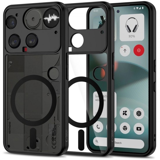 Tech-Protect MagMat MagSafe Case for Nothing Phone 3 - Black and Clear
