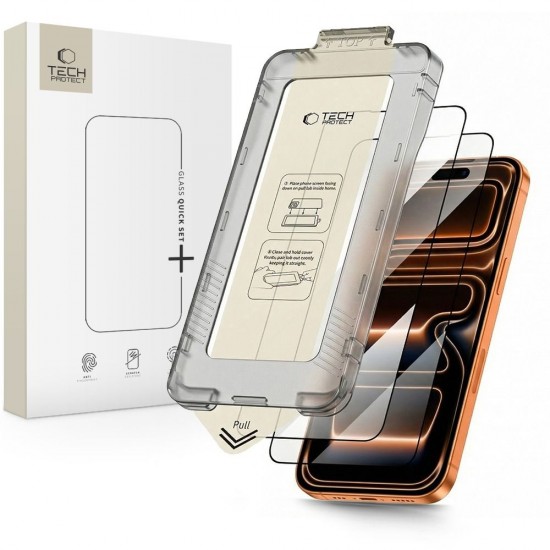 Tech-Protect Quick Set+ 2-pack tempered glass for iPhone 17 Pro - black