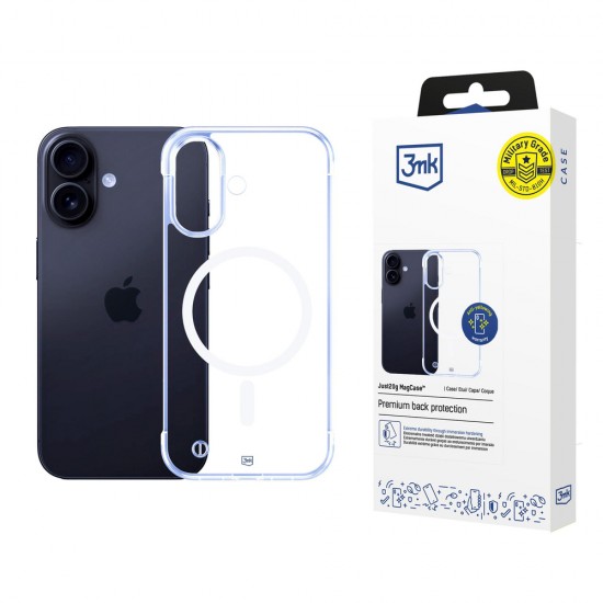 3mk Just20g MagCase for iPhone 16 Plus - transparent