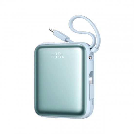 Joyroom JR-PBF27 22.5W 10000mAh Powerbank with Two Built-in Cables - Blue