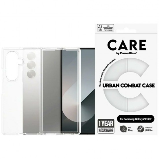 CARE by PanzerGlass Flagship Urban Combat Case for Samsung Galaxy Z Fold 7 - Transparent