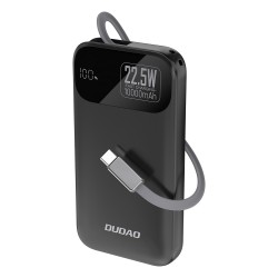 Dudao K31 10000 mAh 22.5W PD Powerbank with Built-in Cable - Black