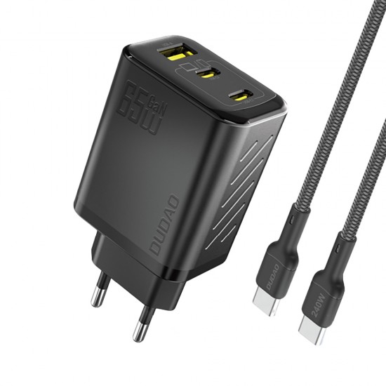 Dudao A29C 65W GaN Wall Charger + USB-C Cable - Black