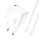 Dudao A28C 45W GaN Wall Charger + USB-C Cable - White