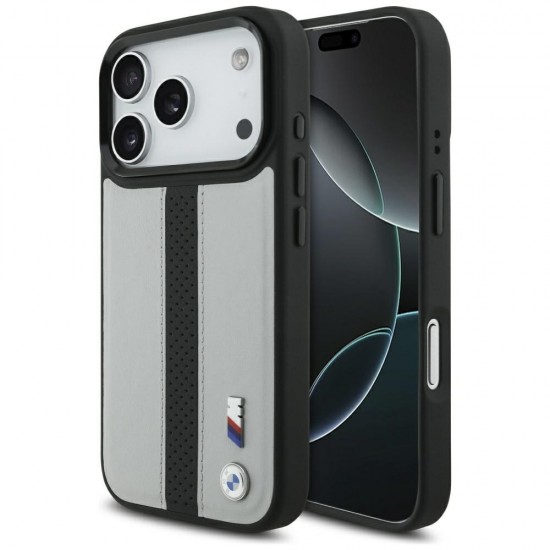 BMW M Perforated Stripe Logo MagSafe Case for iPhone 17 Pro - Gray