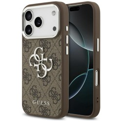 Guess 4G Big 4G Classic Logo case for iPhone 17 Pro brown - silver