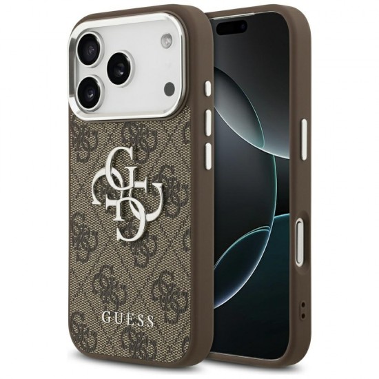 Guess 4G Big 4G Classic Logo case for iPhone 17 Pro brown - silver