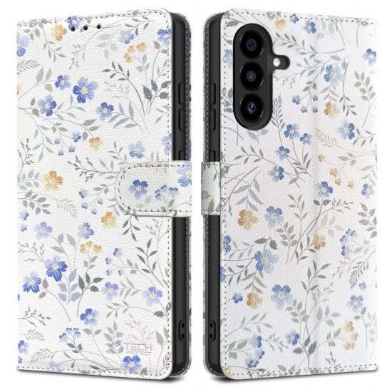 Tech-Protect Wallet Case for Samsung Galaxy A26 5G / A17 4G / 5G - Daisies with Leaves
