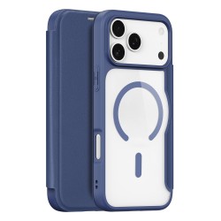 Etui Dux Ducis Skin X Pro na iPhone 17 Pro z portfelem, kompatybilne z MagSafe – niebieskie