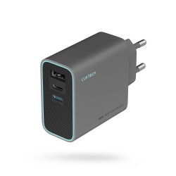 Cuktech CUKAD653EUGR 65W GaN Wall Charger 2 x USB-C 1 x USB-A - Gray