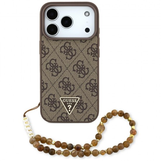 Guess 4G Strap Triangle Logo MagSafe case for iPhone 17 Pro - brown