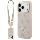 Guess 4G Strass Logo & Big Strap Metal Buttons MagSafe Case for iPhone 17 Pro - Pink