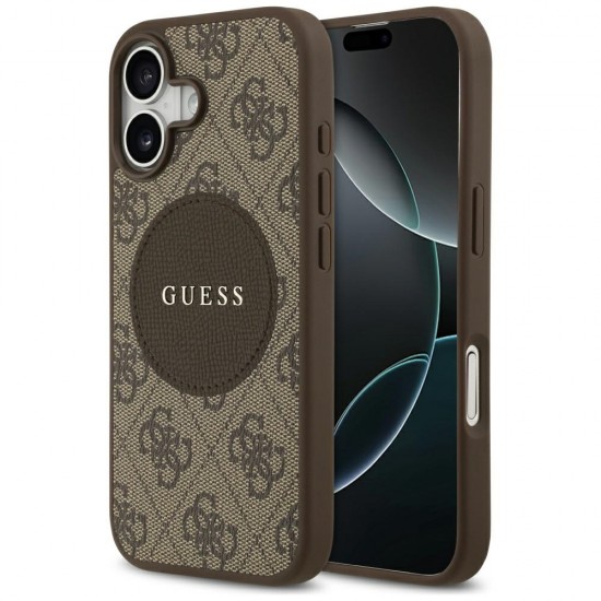 Guess 4G Circle Classic Logo MagSafe case for iPhone 17 - brown