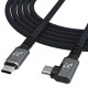 Wozinsky WPS2-UY41S USB-C USB4 40Gb/s 240W 2m Angled Cable - Black