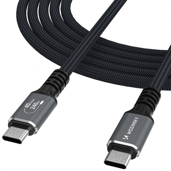 Wozinsky WPS-UY42S USB-C USB4 Cable 40Gb/s 240W 2m 4K - Black