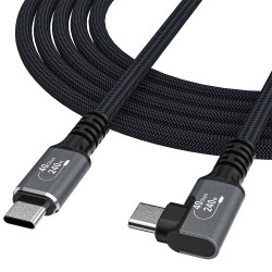 Wozinsky WPS3-UY41S USB-C USB4 40Gb/s 240W 1m 4K Angled Cable - Black
