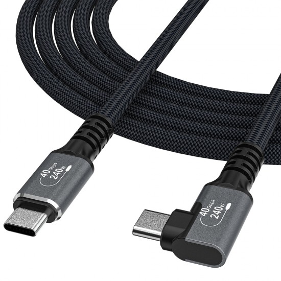 Wozinsky WPS3-UY41S USB-C USB4 40Gb/s 240W 1m 4K Angled Cable - Black