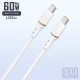 Dudao L25C USB-C - USB-C Silicone Cable 60W 1m - White