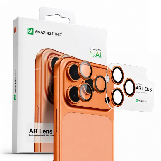 AmazingThing Lens Glass for iPhone 17 Pro / Pro Max - with Orange Frame