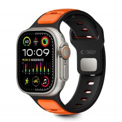 Tech-Protect IconBand Line Strap for Apple Watch 44 / 45 / 46 / 49 mm - Black and Orange