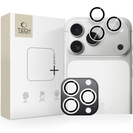 Tech-Protect Camring Fit+ Camera Cover for iPhone 14 Pro / Max / 15 Pro / Max / 16 Pro / Max / 17 Pro / Max - Silver