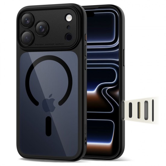 Tech-Protect Magpeak Magsafe CC Case for iPhone 17 Pro Max - Clear Black