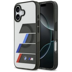 BMW M IML Metal Buttons Tricolor Lines MagSafe Case for iPhone 17 - Gray