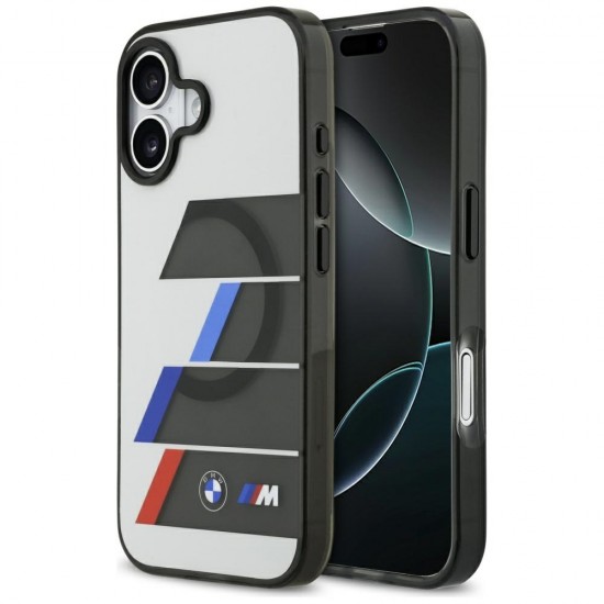 BMW M IML Metal Buttons Tricolor Lines MagSafe Case for iPhone 17 - Gray