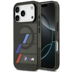 BMW M IML Metal Buttons Tricolor Lines MagSafe Case for iPhone 17 Pro Max - Black