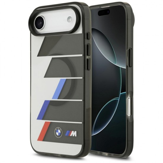 BMW M IML Metal Buttons Tricolor Lines MagSafe Case for iPhone Air - Gray