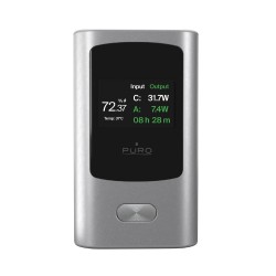 Puro 45W 10000mAh USB-A USB-C Power Bank with Display - Gray