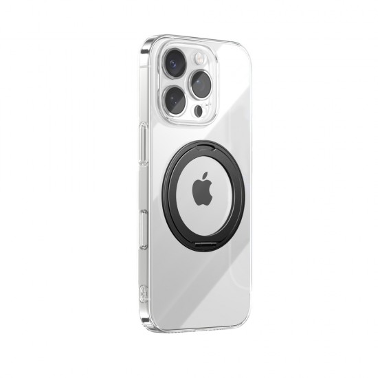 Joyroom JR-16JL6 iPhone 16 Pro Ultra-Thin MagSafe Compatible Case with 360° Ring Stand - Black