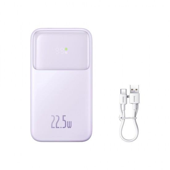 Baseus Comet Series powerbank with display 20000mAh 22.5W - purple + USB-A / USB-C cable