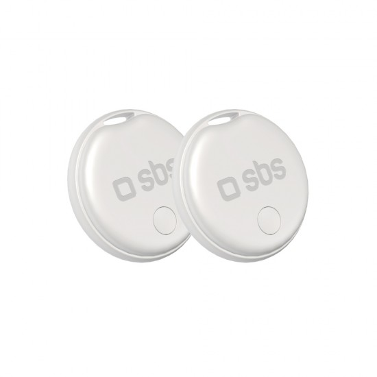 SBS Track My Circle locator compatible with Apple Find My set of 2 - white