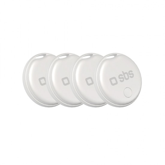 SBS Track My Circle locator compatible with Apple Find My set of 4 - white