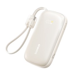 Baseus EnerFill FC21 Qpow 3 Ultra 10000mAh 22.5W Powerbank with attached cable lanyard - beige